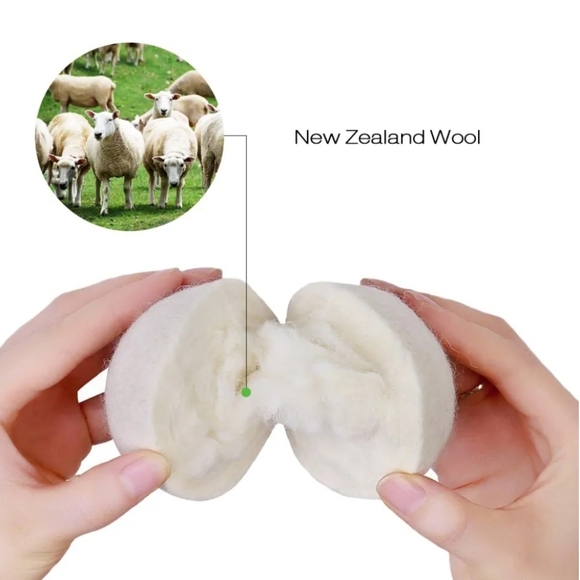 Raffaelo Wool Ball Wool Dryer Balls XL Premium Reusable Natural Fabric Softener - Picture 2 of 6